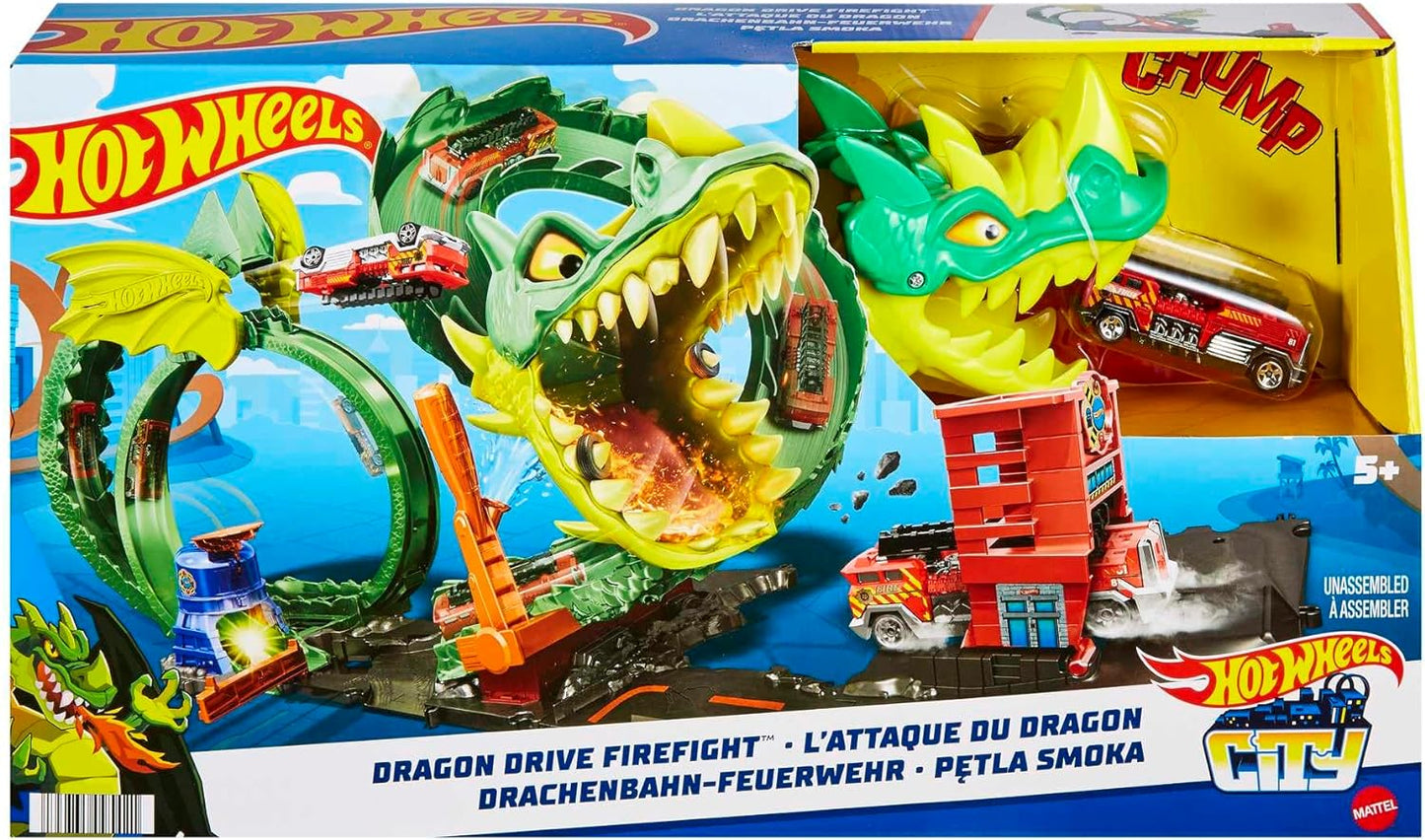 Hot Wheels Dragon Drive Firefight Playset