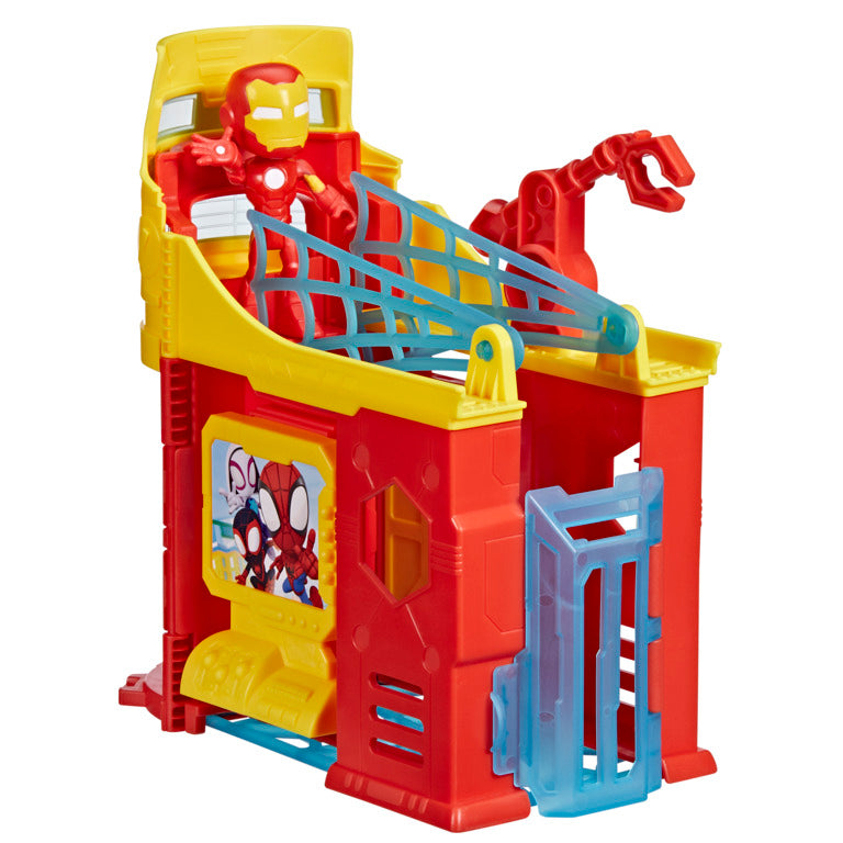Marvel Spidey and His Amazing Friends Stark Tower Playset with Iron Man Action Figure
