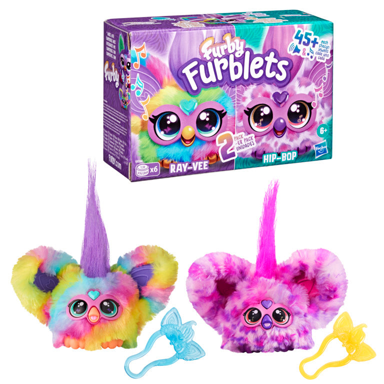 Furby Furblets 2-Pack Ray-Vee & Hip-Bop Mini Electronic Plush Toy