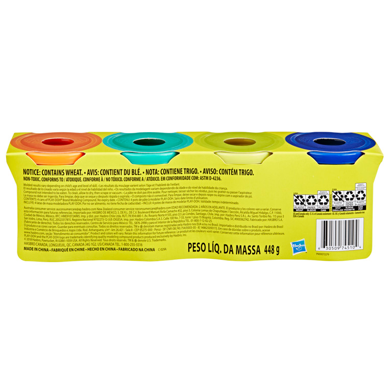 Play-Doh Wild Colors 4 ounce tubs 4-Pack