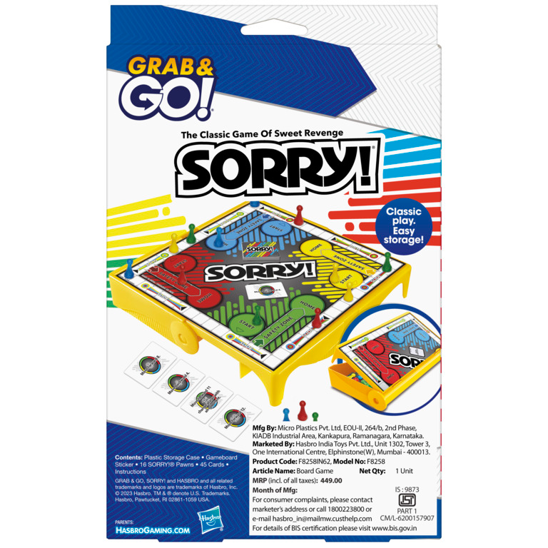 Sorry! Grab and Go Game