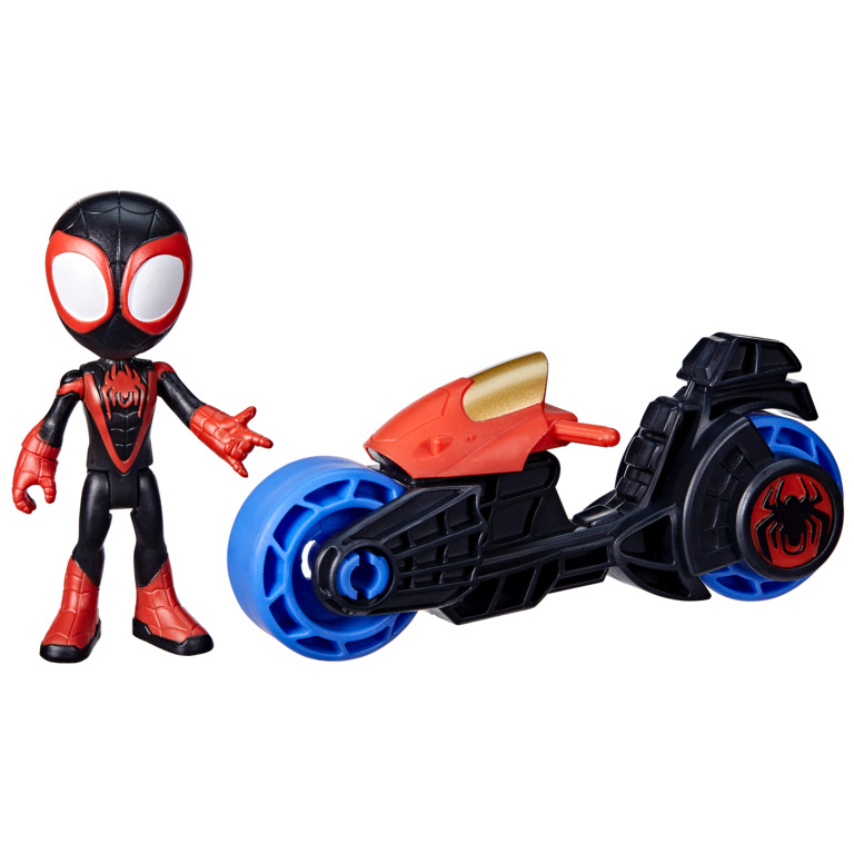 Marvel Spidey and His Amazing Friends 4" Miles “Spin” Morales Figure and Motorcycle Set