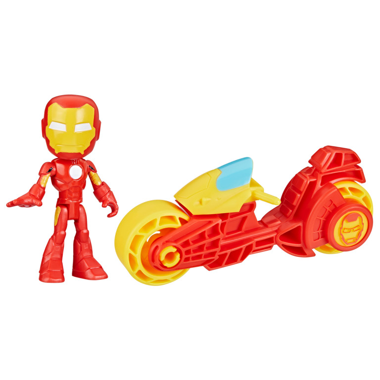 Marvel Spidey and His Amazing Friends 4" Iron Man Figure and Motorcycle Set