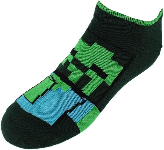 Minecraft Novelty Printed Mix-It-Up Socks 6 Pairs (Boys Size 9-2.5)