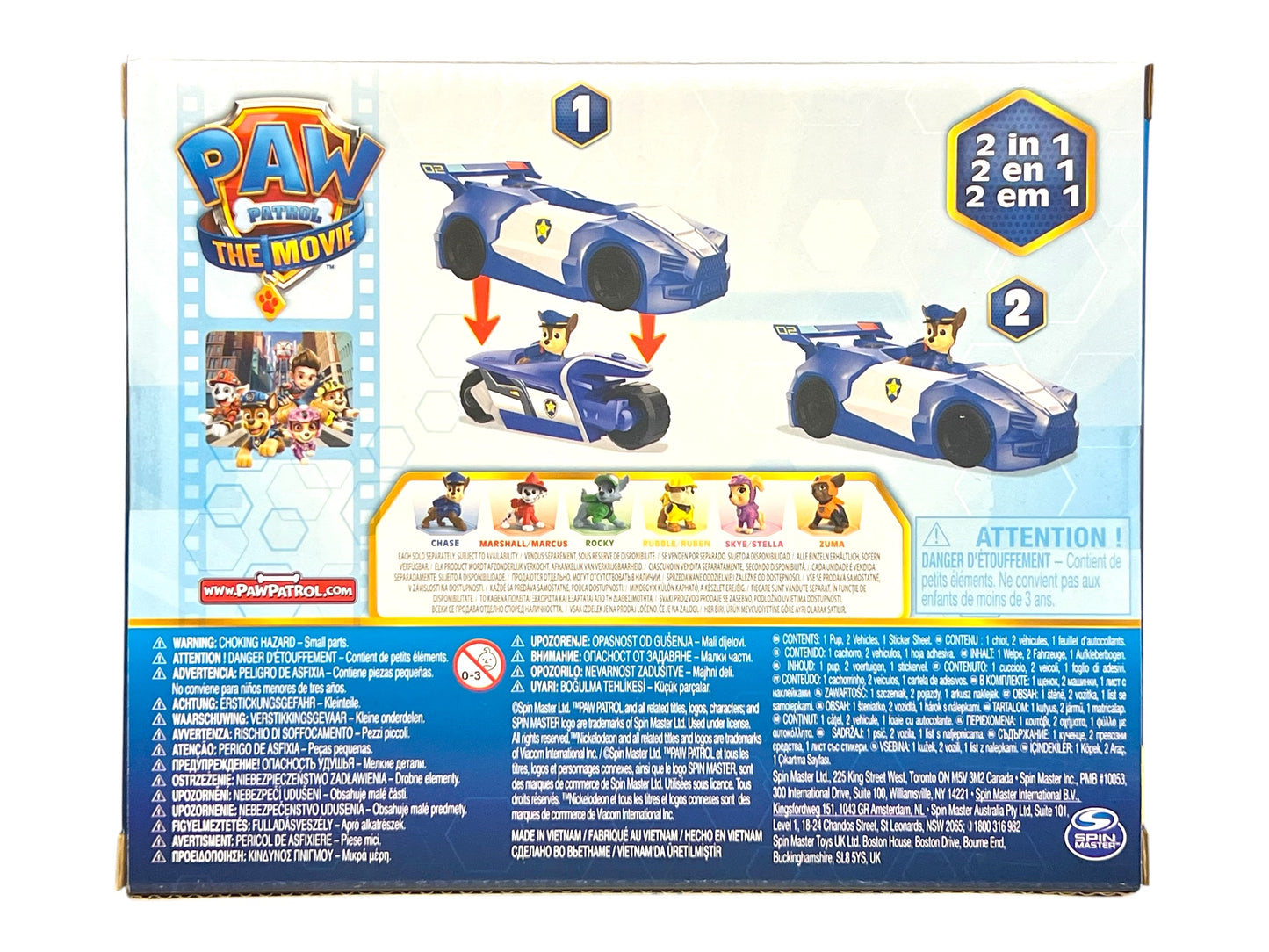 Paw Patrol 2-in-1 Chase Mini Vehicle Set