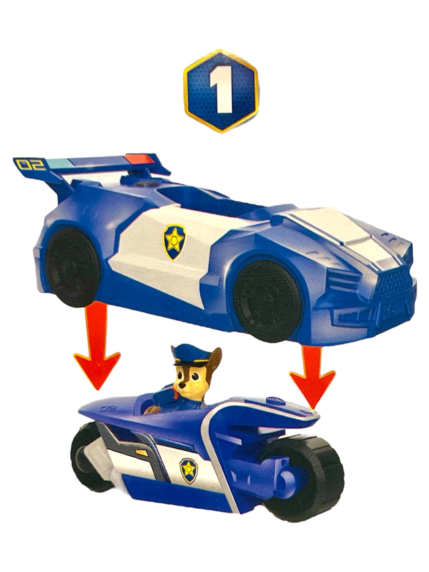 Paw Patrol 2-in-1 Chase Mini Vehicle Set