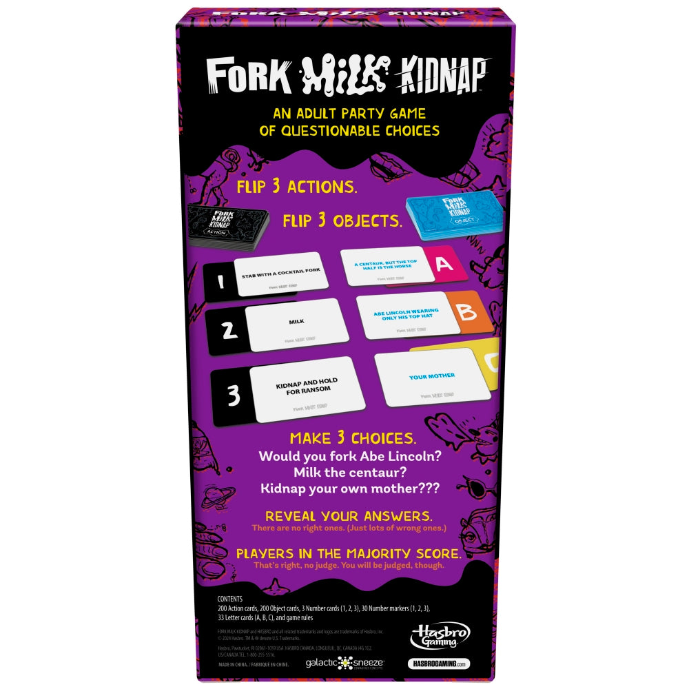 Fork Milk Kidnap Action Card Game!