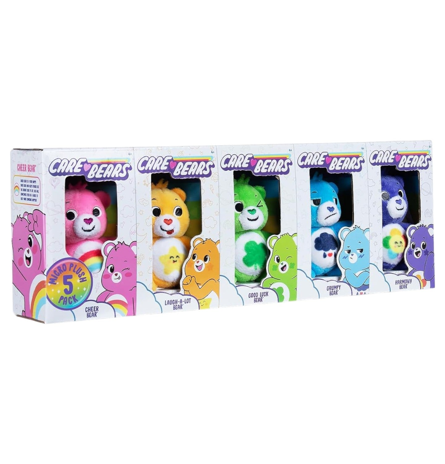 Care Bears 3-Inch Micro Plush 5-Pack Treasure Box Figure Set