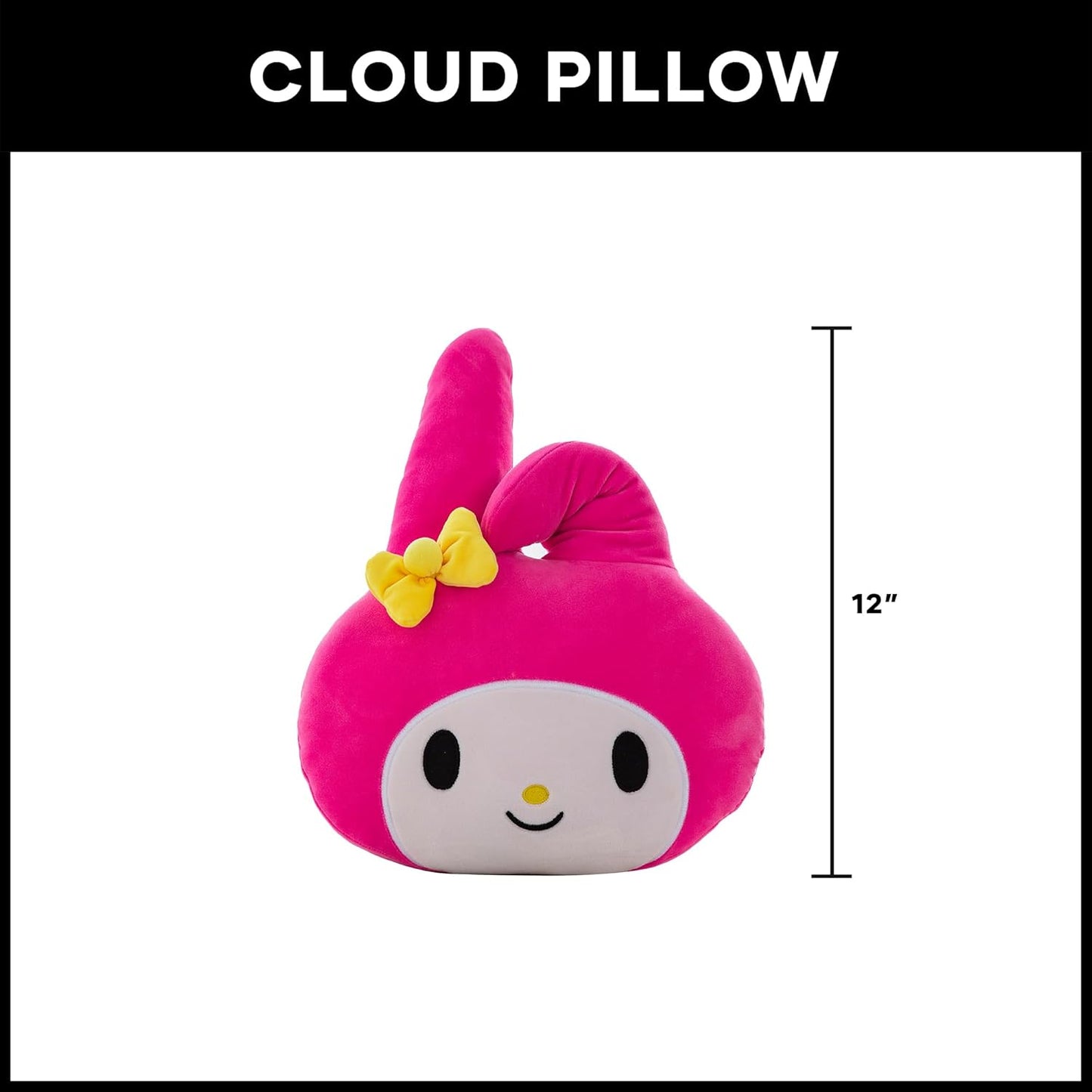 Hello Kitty My Melody Head Shaped Squishy Cloud 11" x 13"  Plush Pillow