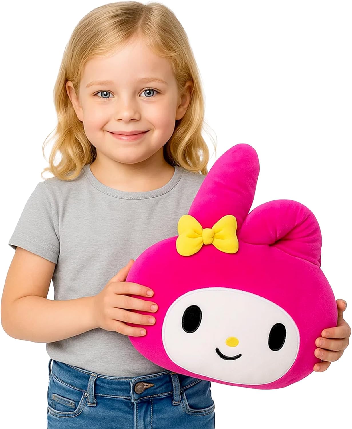 Hello Kitty My Melody Head Shaped Squishy Cloud 11" x 13"  Plush Pillow