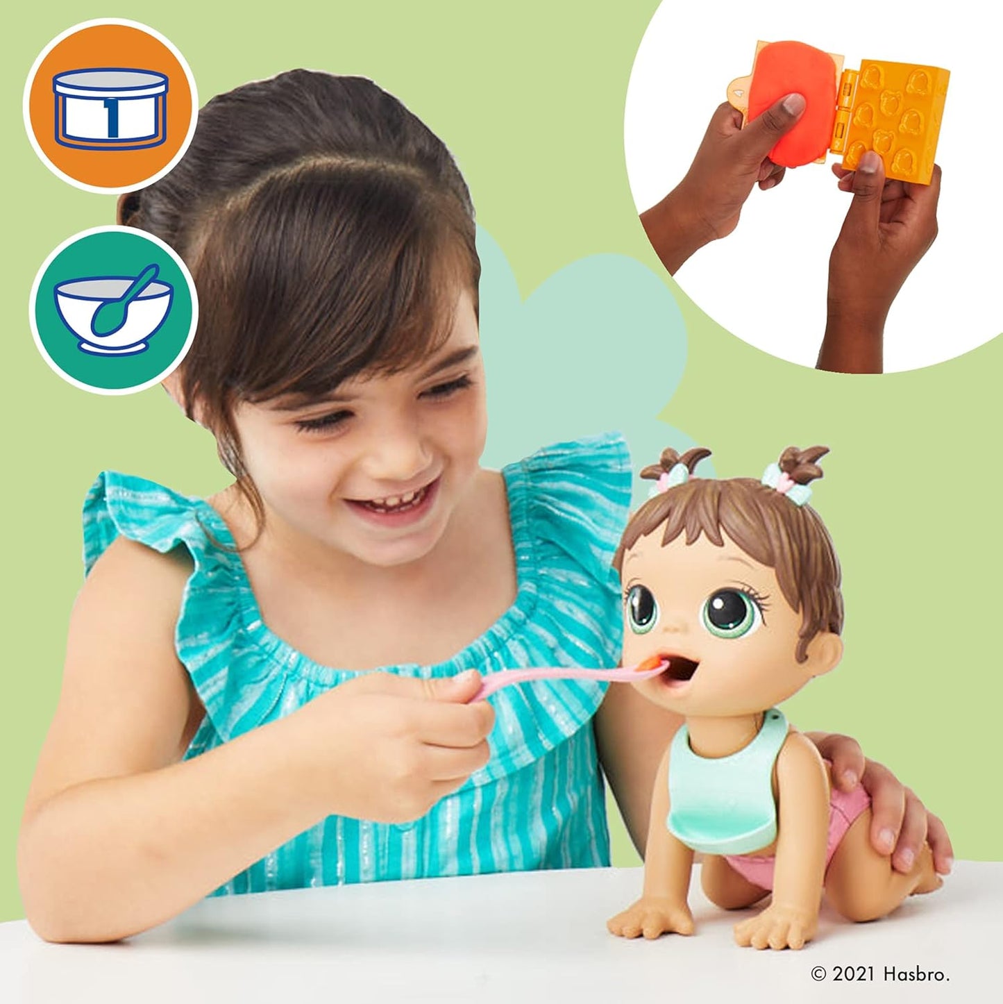 Baby Alive Lil Snacks Doll (Brown Hair)