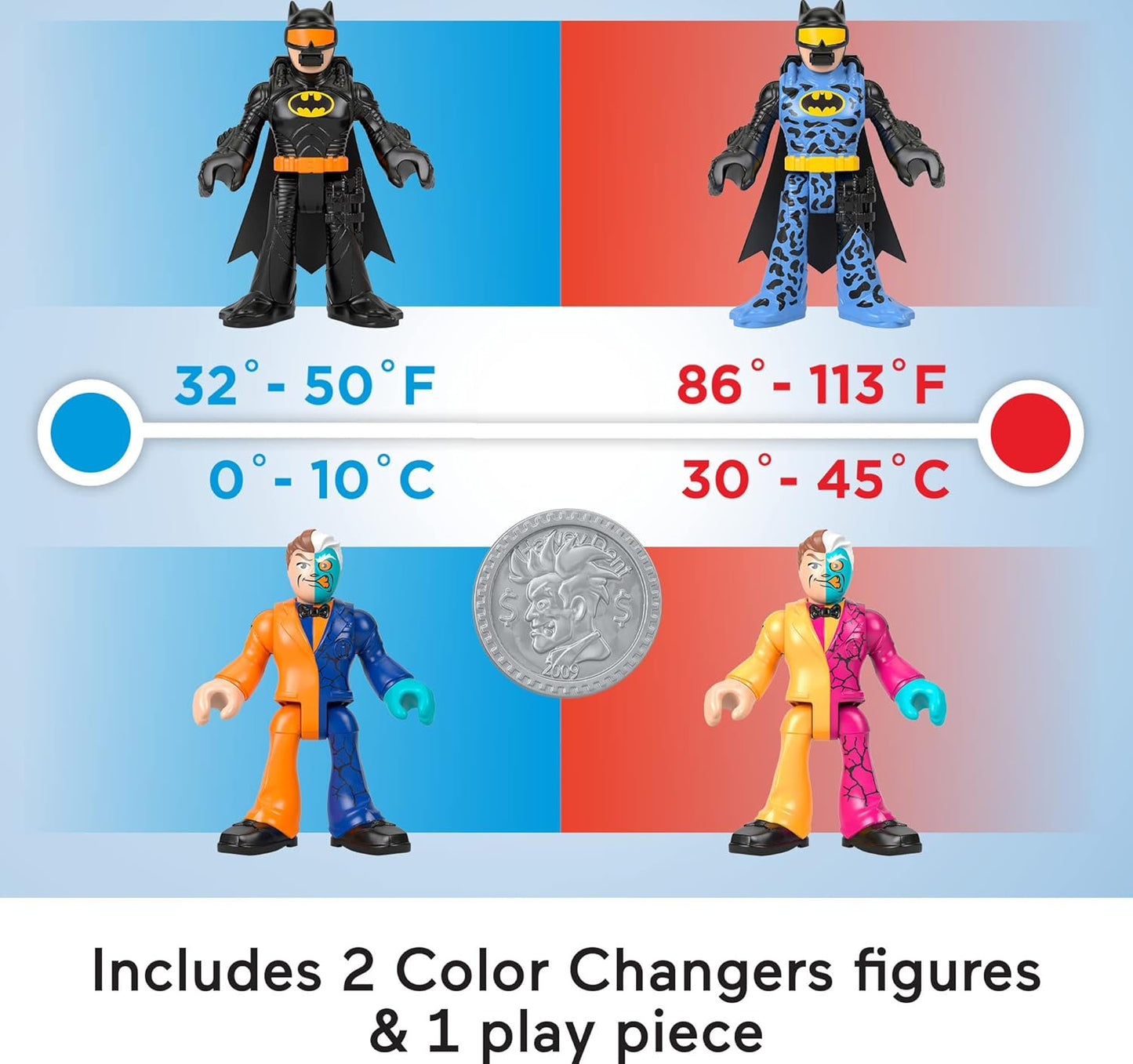 Fisher-Price DC Super Friends Color Changers Batman and Two Face Figures Set