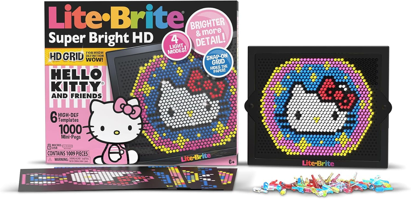 Hello Kitty Super Bright HD Creative Retro Lite-Brite Pegs Light-Up Screen