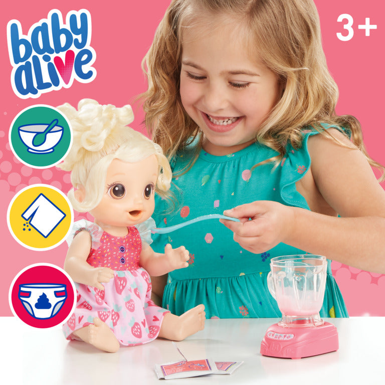 Baby Alive Magical Mixer Strawberry Shake Baby Doll (Blonde Hair)