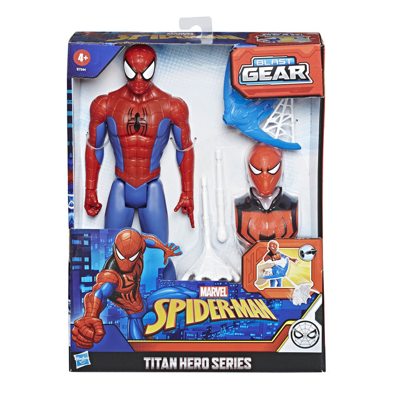 Marvel Titan Hero Series Blast Gear Spider-Man 12-Inch Action Figure with Launcher and Accessories