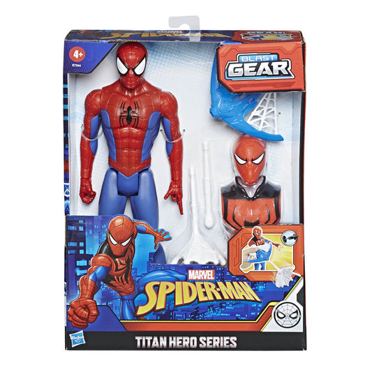 Marvel Titan Hero Series Blast Gear Spider-Man 12-Inch Action Figure with Launcher and Accessories
