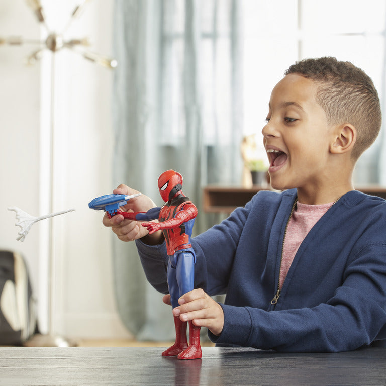 Marvel Titan Hero Series Blast Gear Spider-Man 12-Inch Action Figure with Launcher and Accessories
