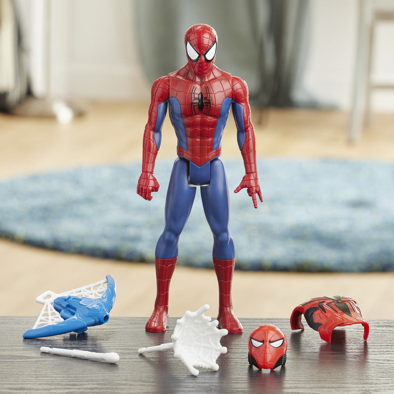 Marvel Titan Hero Series Blast Gear Spider-Man 12-Inch Action Figure with Launcher and Accessories