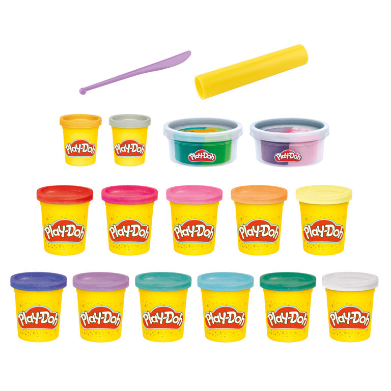 Play-Doh Magical Sparkle Pack for Kids 3 Years and Up with 15 Cans of Non-Toxic Sparkle, Super Shimmer, and Metallic Modeling Compound