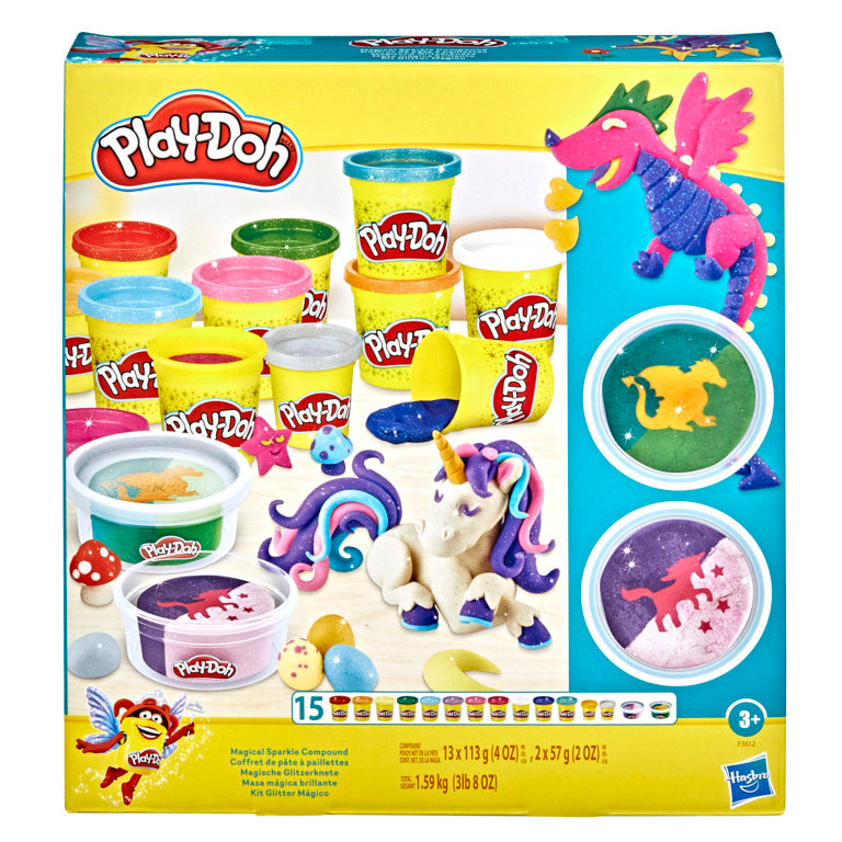 Play-Doh Magical Sparkle Pack for Kids 3 Years and Up with 15 Cans of Non-Toxic Sparkle, Super Shimmer, and Metallic Modeling Compound