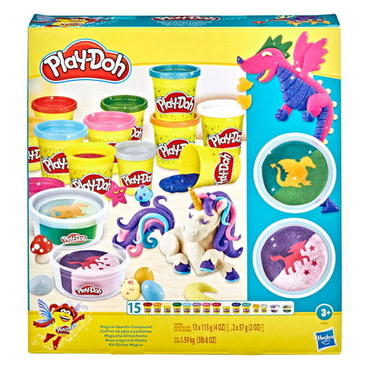 Play-Doh Magical Sparkle Pack for Kids 3 Years and Up with 15 Cans of Non-Toxic Sparkle, Super Shimmer, and Metallic Modeling Compound