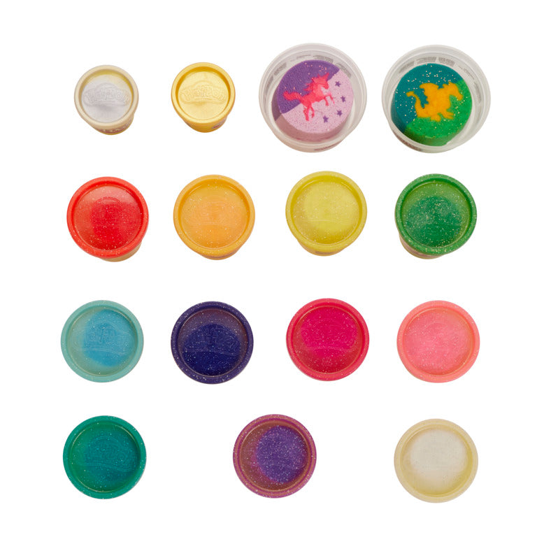 Play-Doh Magical Sparkle Pack for Kids 3 Years and Up with 15 Cans of Non-Toxic Sparkle, Super Shimmer, and Metallic Modeling Compound