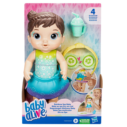 Baby Alive Rainbow Spa Baby Doll (Brown Hair)