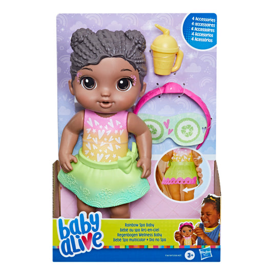 Baby Alive Rainbow Spa Baby Doll- Black Hair