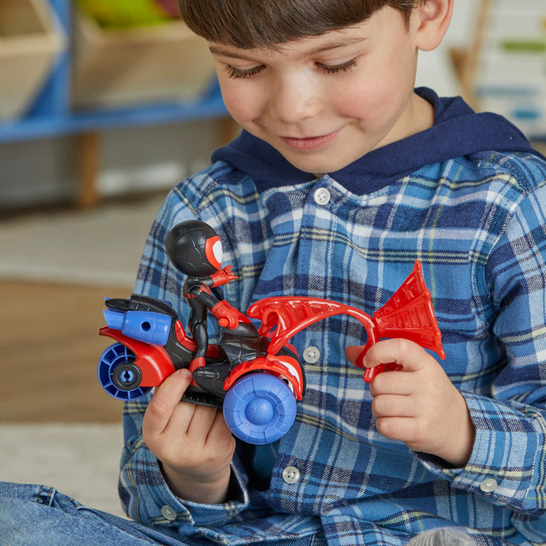 Marvel Spidey and His Amazing Friends Miles Morales Techno Racer Set FFP Packaging