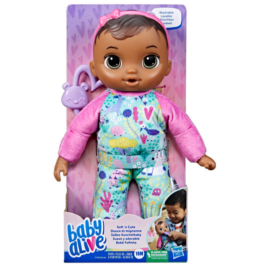 Baby Alive Soft 'n Cute Doll (Brown Hair)