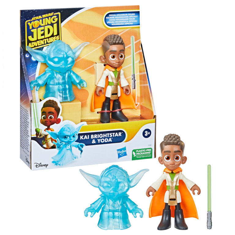 Star Wars Young Jedi Adventures Yoda and Kai Brightstar Action Figure and Accessory Playset