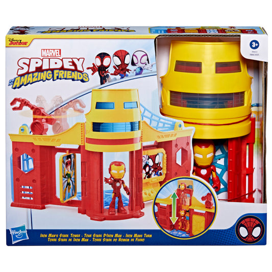 Marvel Spidey and His Amazing Friends Stark Tower Playset with Iron Man Action Figure