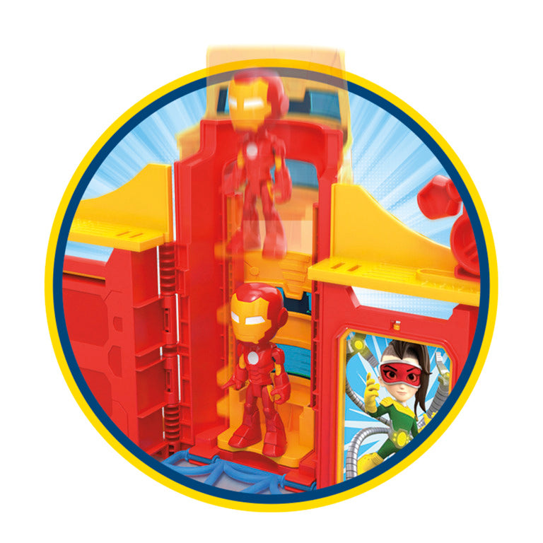 Marvel Spidey and His Amazing Friends Stark Tower Playset with Iron Man Action Figure