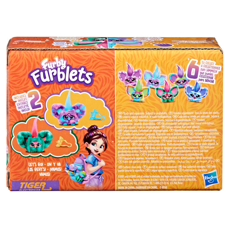 Furby Furblets Luv-Lee & Mello-Nee 2-Pack Mini Electronic Plush Toy for Girls & Boys 6+