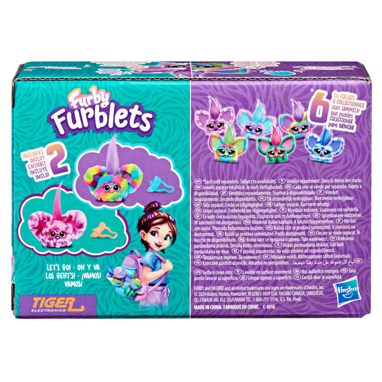 Furby Furblets 2-Pack Ray-Vee & Hip-Bop Mini Electronic Plush Toy