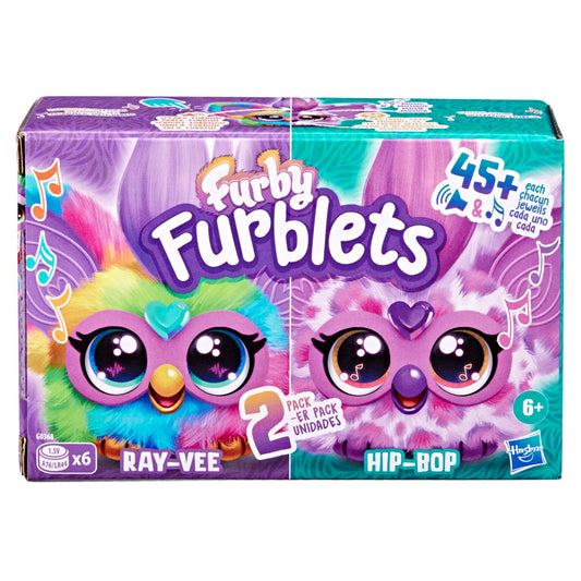 Furby Furblets 2-Pack Ray-Vee & Hip-Bop Mini Electronic Plush Toy