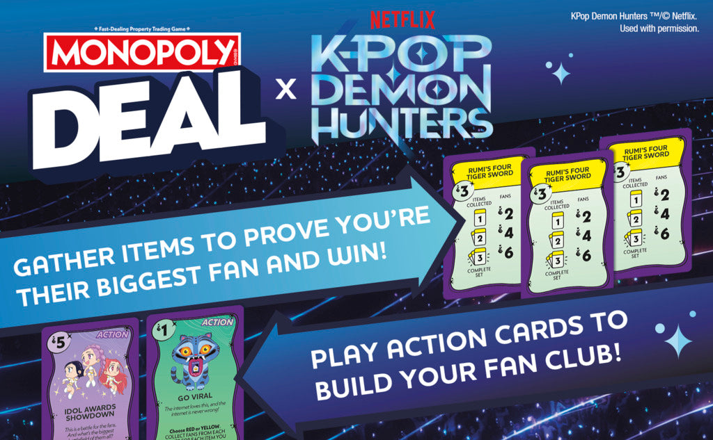Monopoly Deal KPop Demon Hunters Card Game