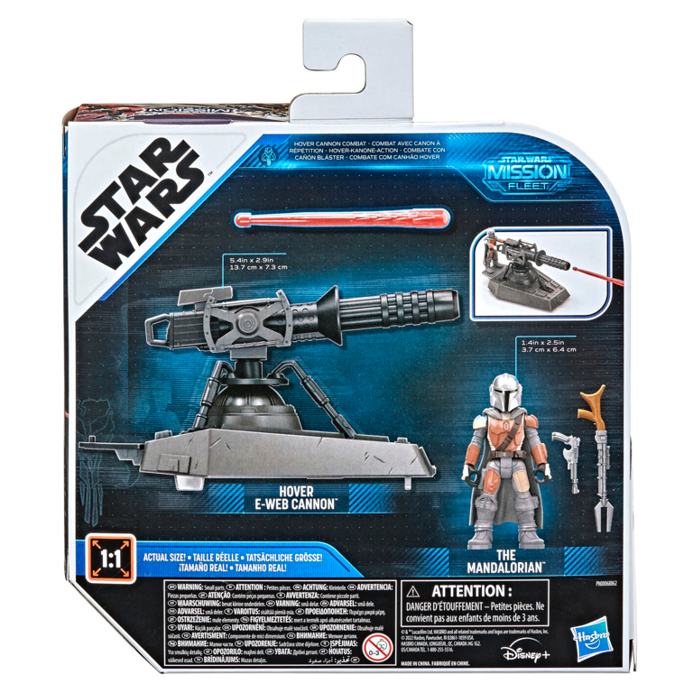 Star Wars Mission Fleet The Mandalorian Hover E-Web Cannon Figure Set
