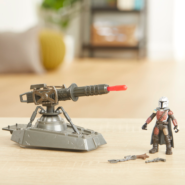 Star Wars Mission Fleet The Mandalorian Hover E-Web Cannon Figure Set