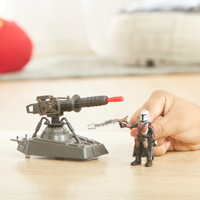 Star Wars Mission Fleet The Mandalorian Hover E-Web Cannon Figure Set