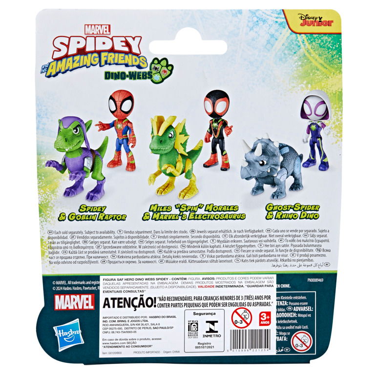 Marvel Spidey and His Amazing Friends Dino-Webs Spidey Hero and Goblin Raptor Dino