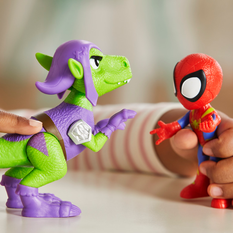 Marvel Spidey and His Amazing Friends Dino-Webs Spidey Hero and Goblin Raptor Dino