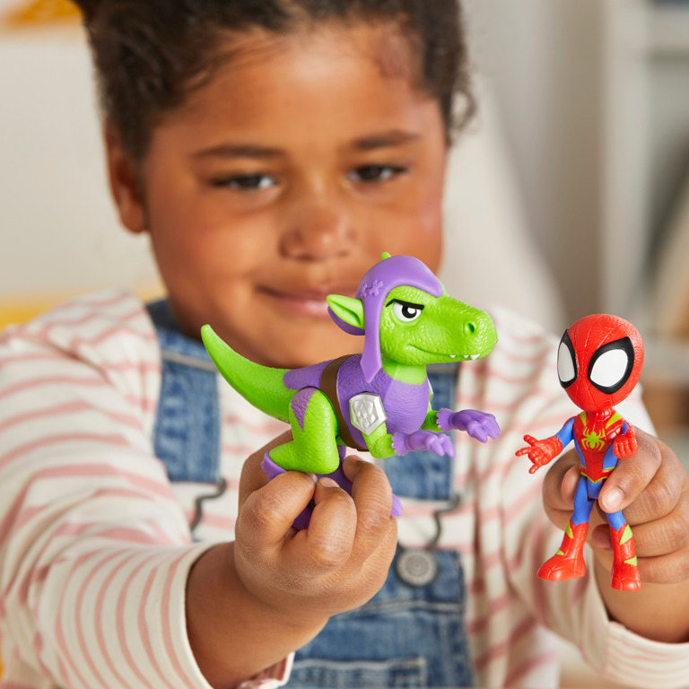 Marvel Spidey and His Amazing Friends Dino-Webs Spidey Hero and Goblin Raptor Dino