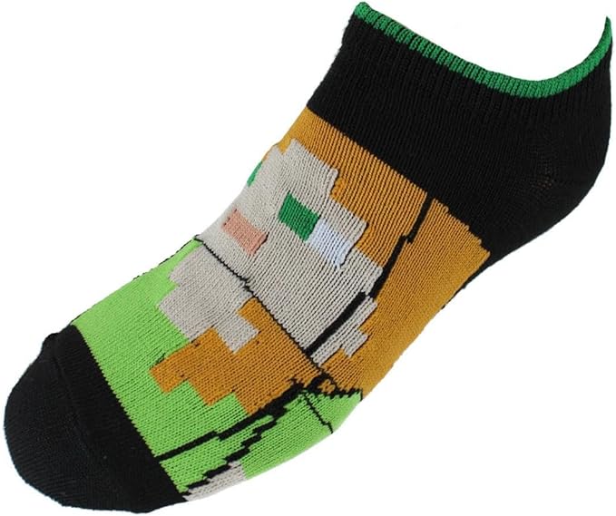 Minecraft Novelty Printed Mix-It-Up Socks 6 Pairs (Boys Size 9-2.5)
