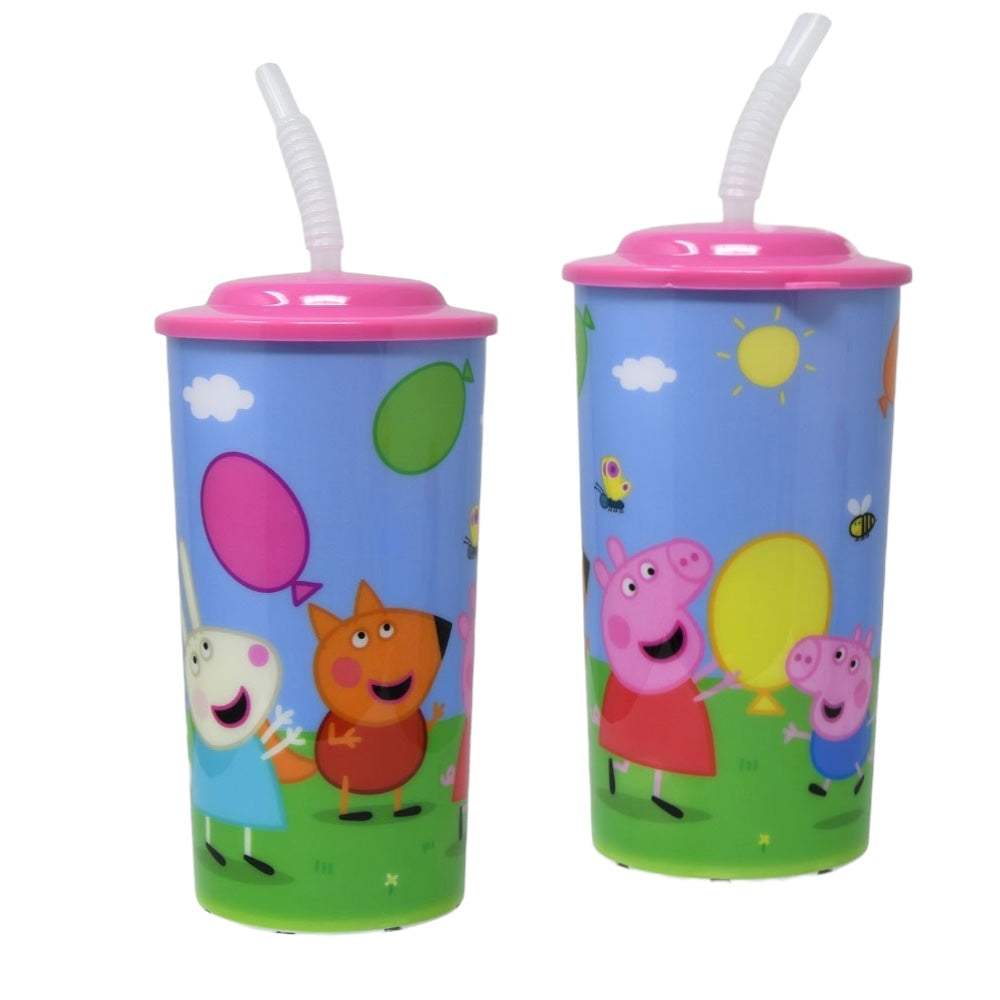 Peppa Pig 16oz Sports Tumbler w/Lid and Straw 2-Pack